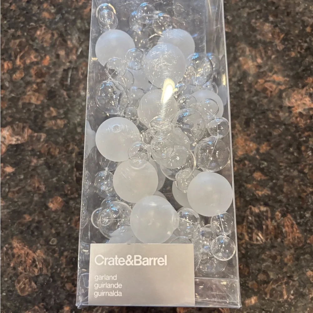 Crate & Barrel Glass Bead Garland, NIB